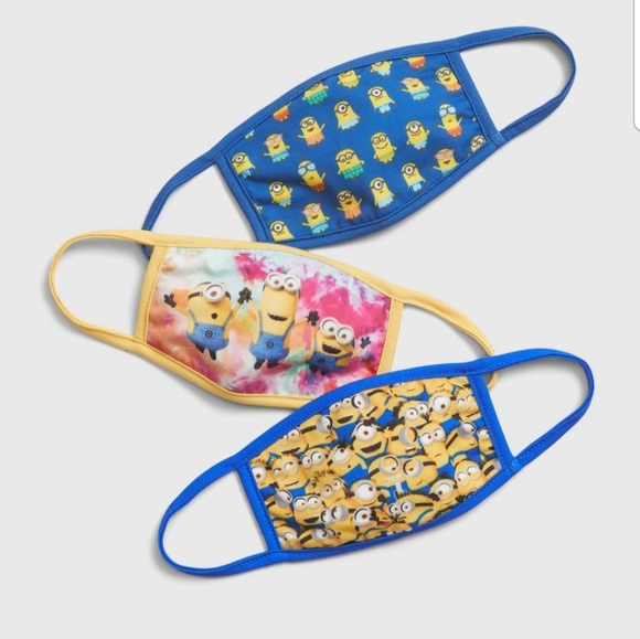 Kids Minions Face Mask (3 pack) NWT - Picture 1 of 12